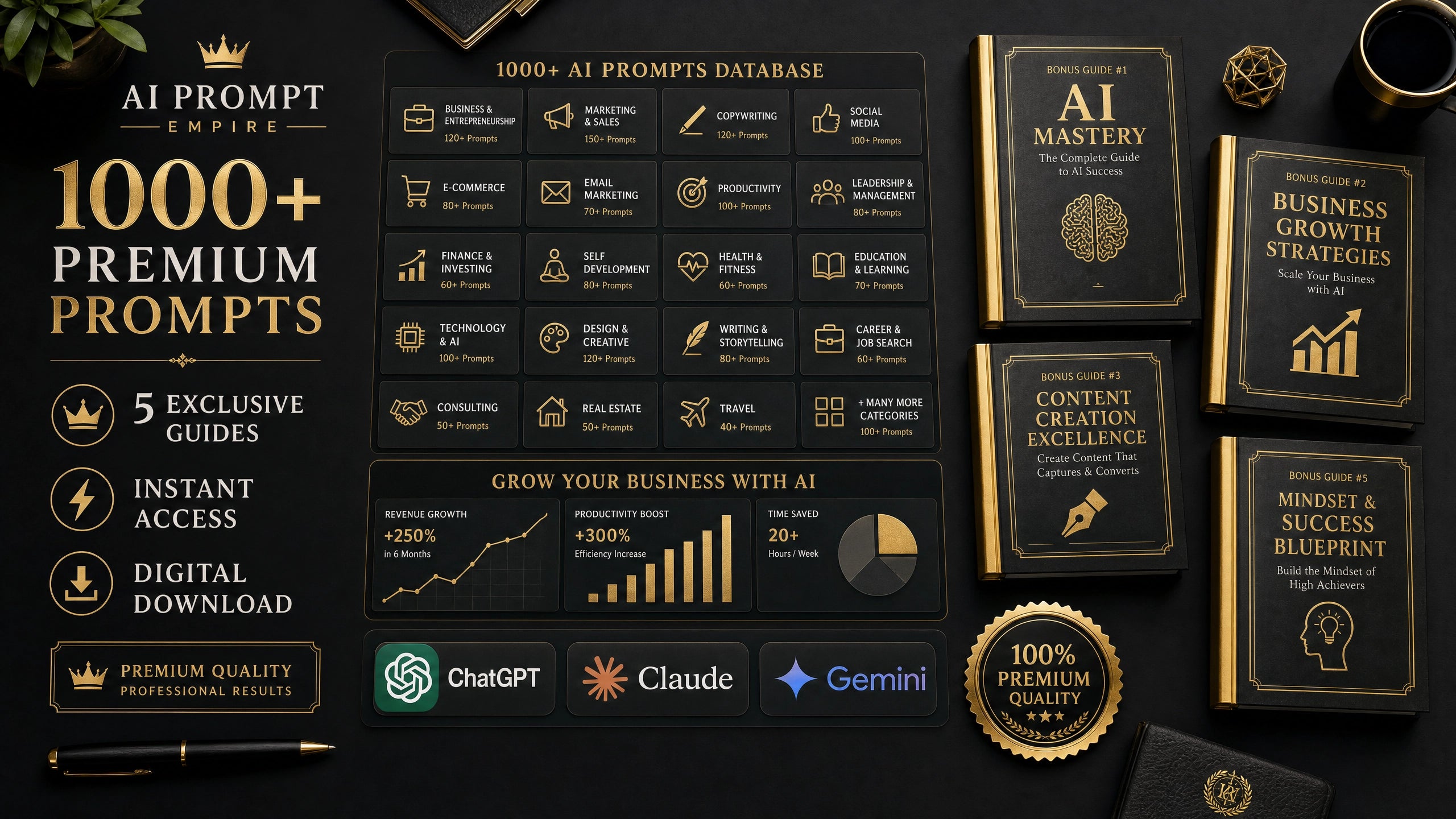 1000+ AI Prompts Database & Business Growth Bundle